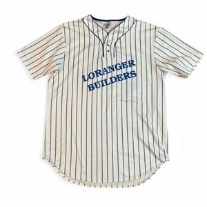 Swingster vintage white and blue striped baseball jersey Size XL